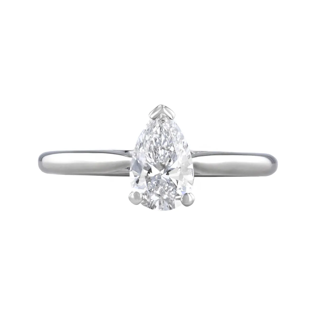 0.35ct Ophelia Pear Cut Diamond Solitaire Engagement Ring | 18ct White Gold