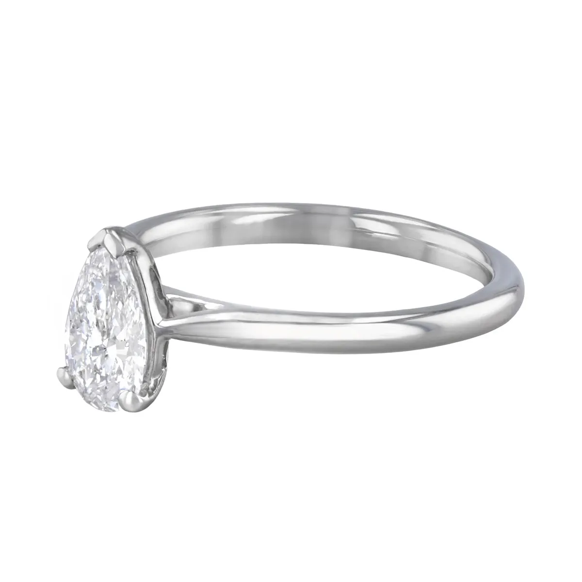 0.35ct Ophelia Pear Cut Diamond Solitaire Engagement Ring | 18ct White Gold