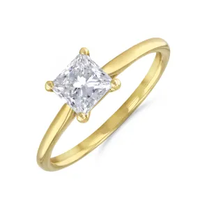 0.35ct Ophelia Princess Cut Diamond Solitaire Engagement Ring | 18ct Yellow Gold