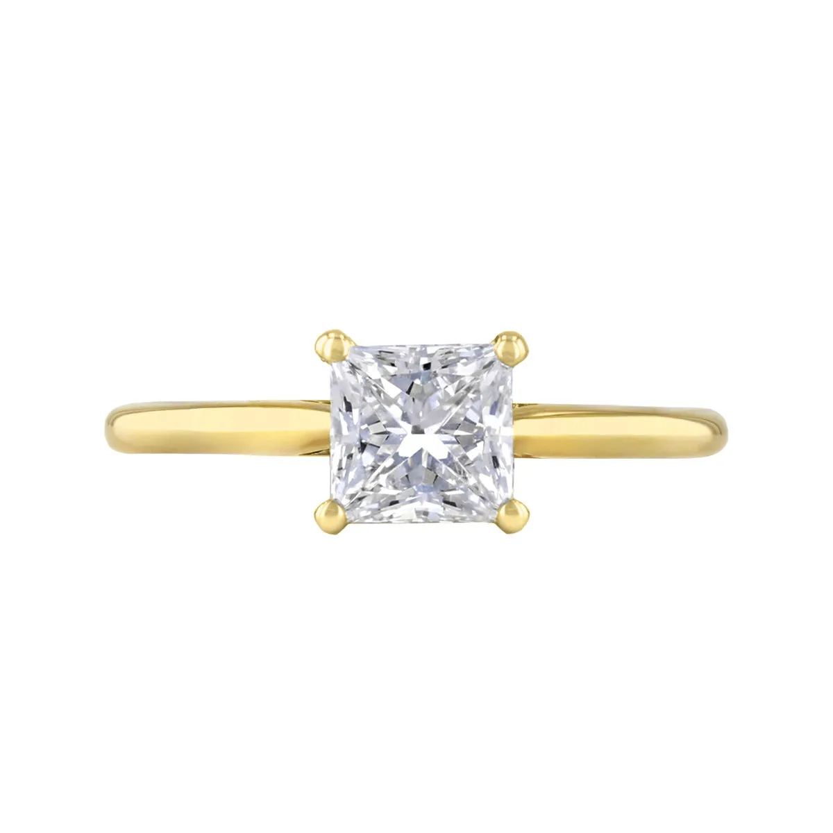 0.35ct Ophelia Princess Cut Diamond Solitaire Engagement Ring | 18ct Yellow Gold