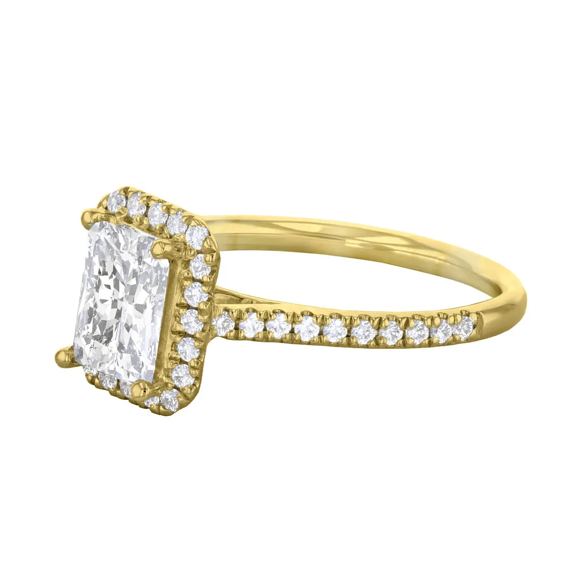 0.35ct Willow Radiant Cut Diamond Solitaire Engagement Ring | 18ct Yellow Gold