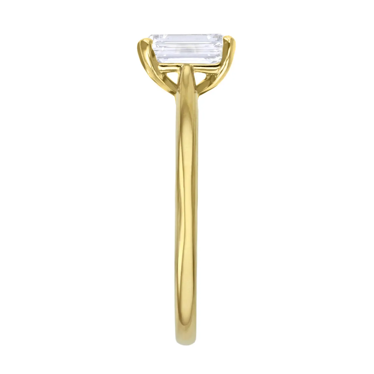 0.50ct Ophelia Emerald Cut Diamond Solitaire Engagement Ring | 18ct Yellow Gold