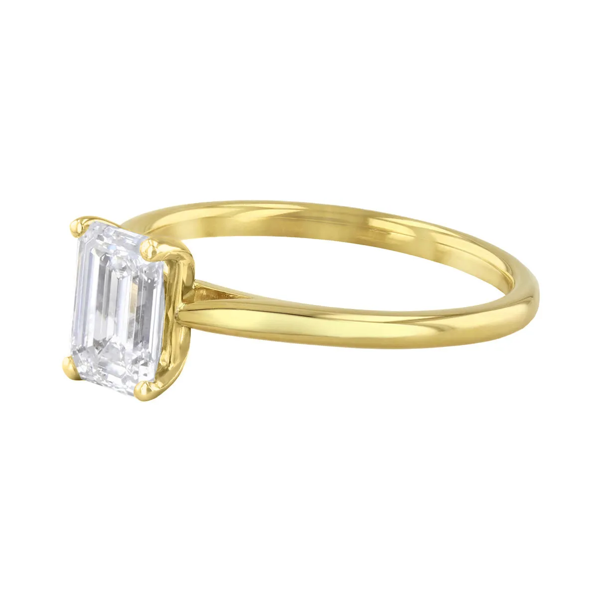 0.50ct Ophelia Emerald Cut Diamond Solitaire Engagement Ring | 18ct Yellow Gold