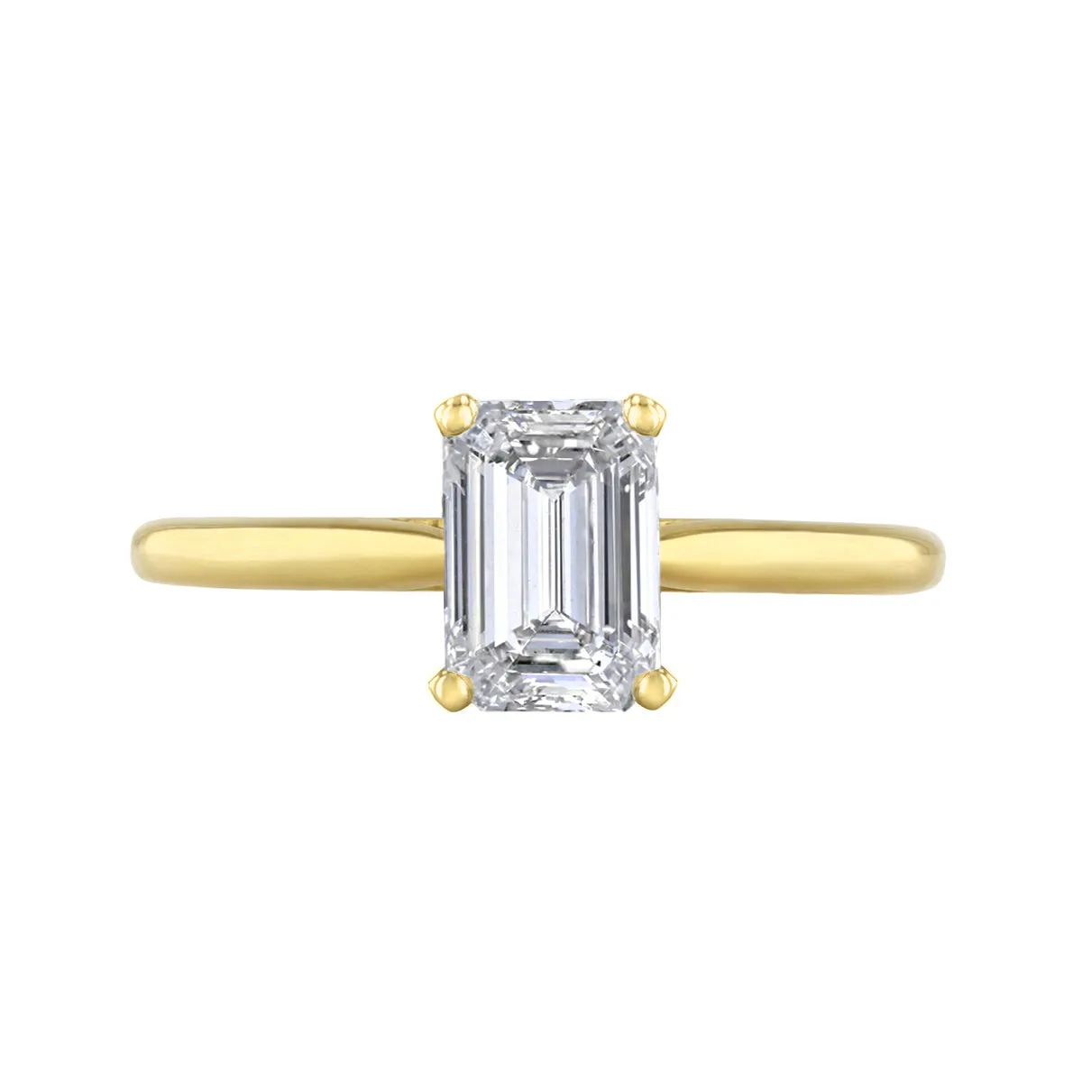 0.50ct Ophelia Emerald Cut Diamond Solitaire Engagement Ring | 18ct Yellow Gold