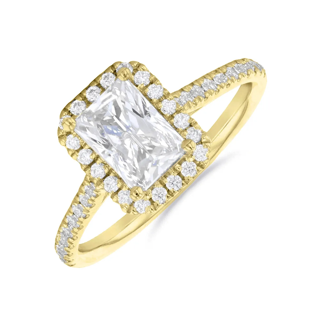 0.50ct Willow Radiant Cut Diamond Solitaire Engagement Ring | 18ct Yellow Gold