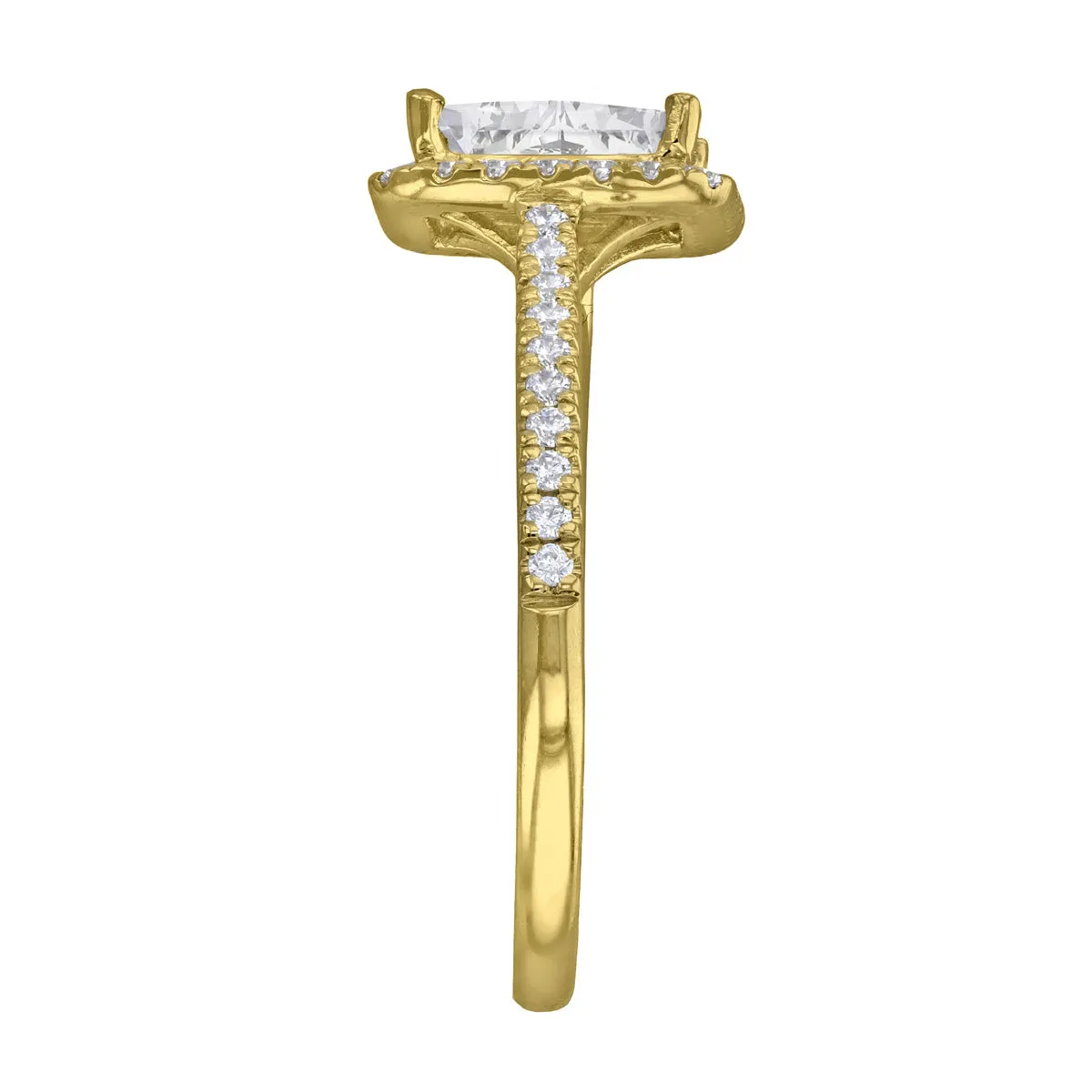 0.50ct Willow Radiant Cut Diamond Solitaire Engagement Ring | 18ct Yellow Gold