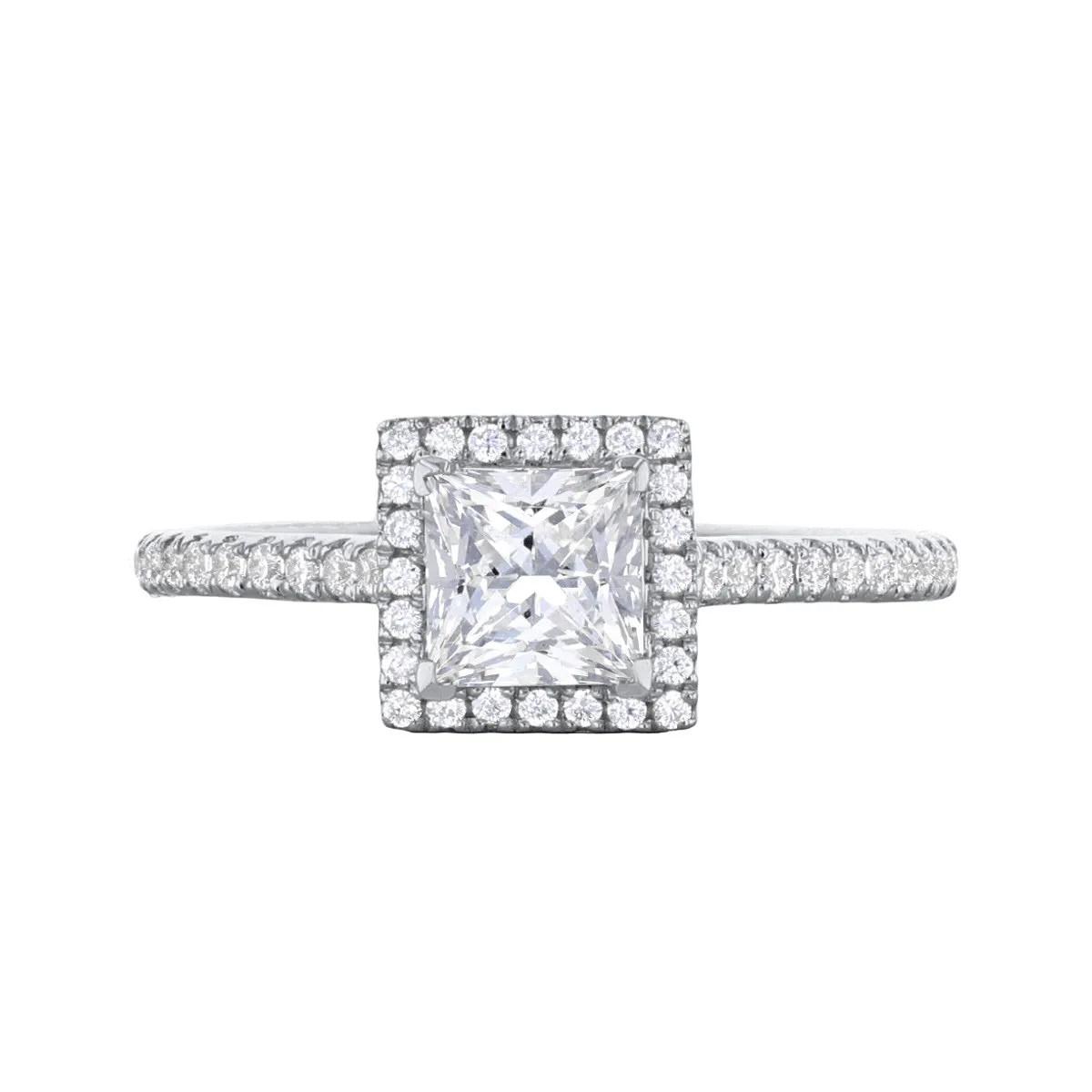 0.75ct Willow Princess Cut Diamond Solitaire Engagement Ring | 18ct White Gold