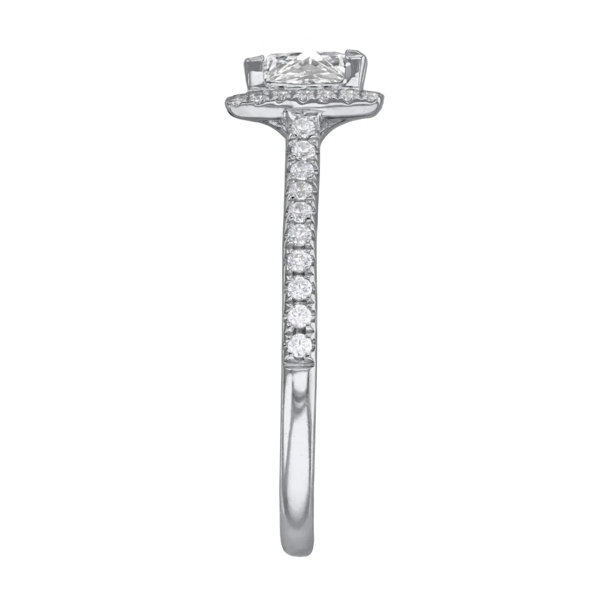 0.75ct Willow Princess Cut Diamond Solitaire Engagement Ring | 18ct White Gold