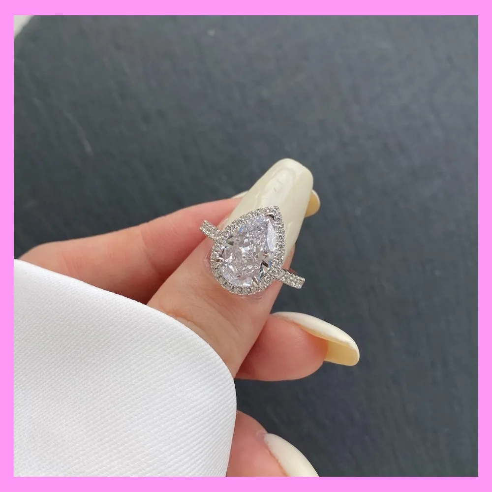 【1-01.29#】Three Claw Heart Ring for female fashion daily engagement wedding anniversary birthday present