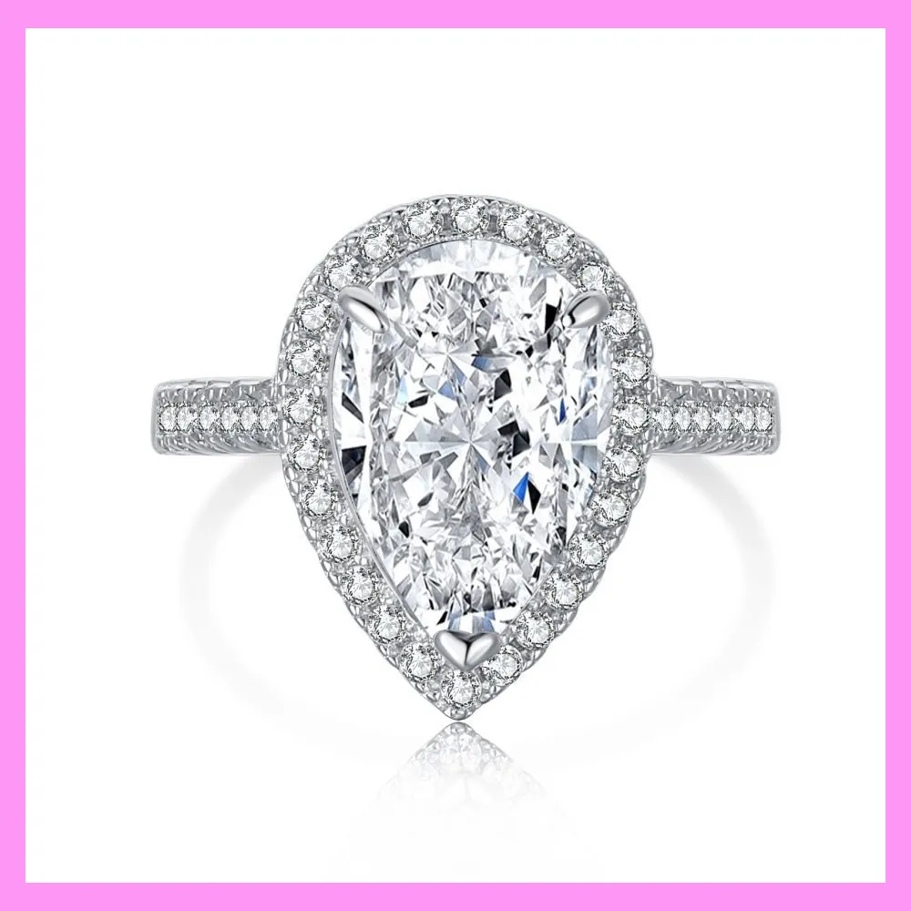 【1-01.29#】Three Claw Heart Ring for female fashion daily engagement wedding anniversary birthday present