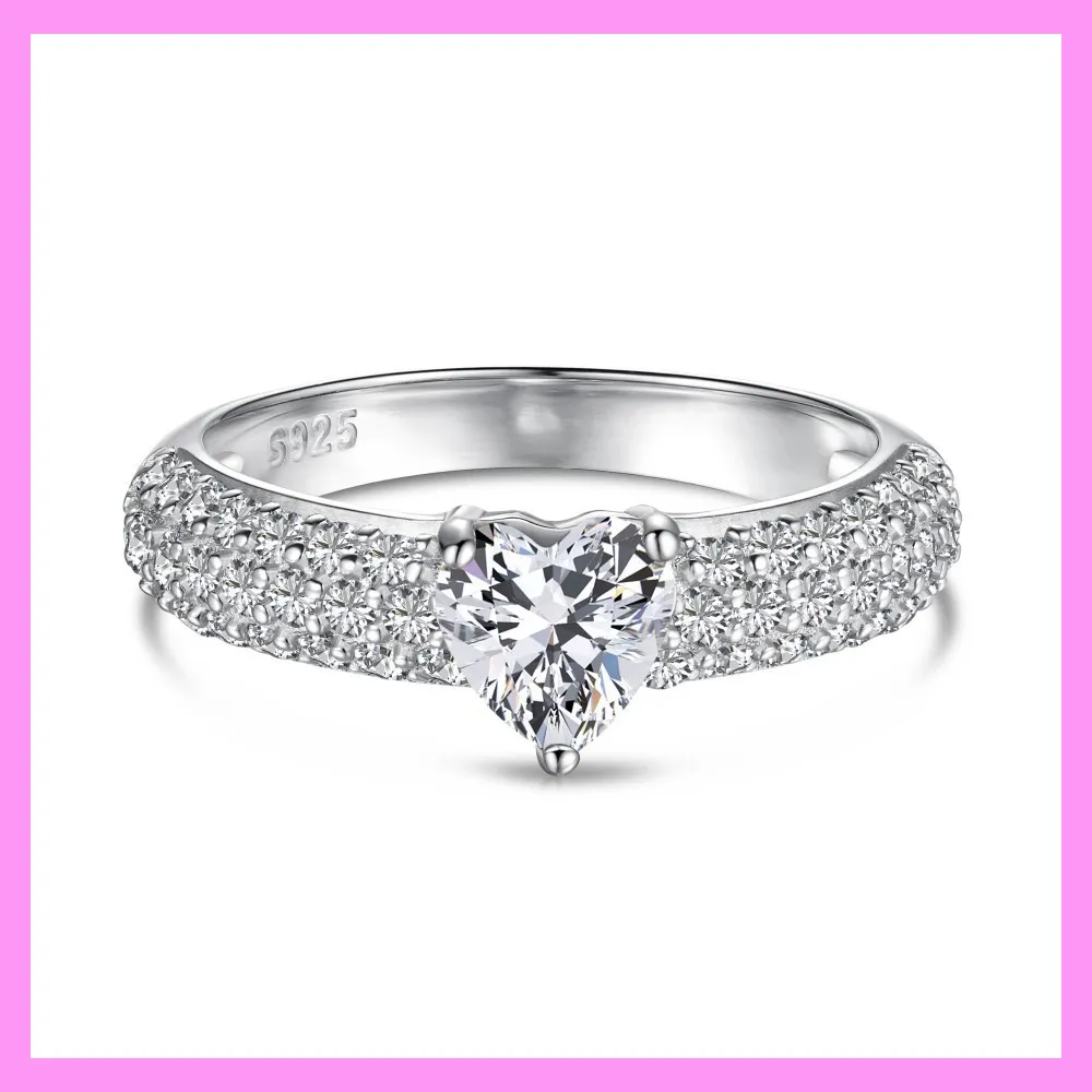 【1-01.6#】Heart Ring for female fashion daily engagement wedding anniversary birthday present