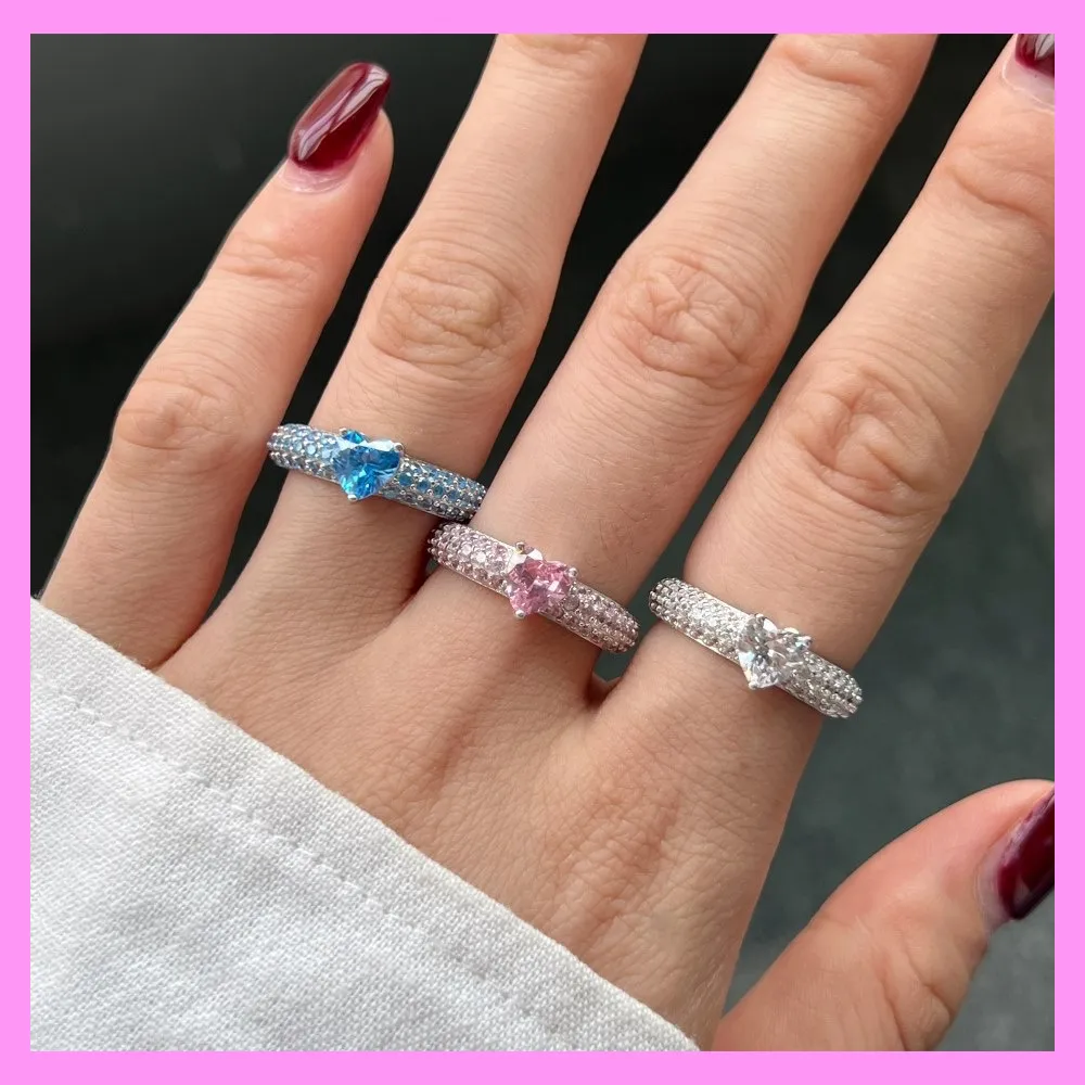 【1-01.6#】Heart Ring for female fashion daily engagement wedding anniversary birthday present