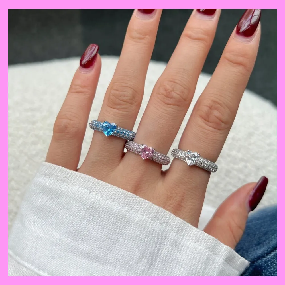 【1-01.6#】Heart Ring for female fashion daily engagement wedding anniversary birthday present