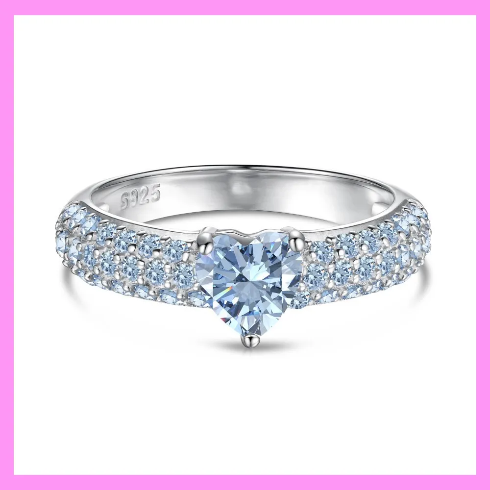 【1-01.6#】Heart Ring for female fashion daily engagement wedding anniversary birthday present
