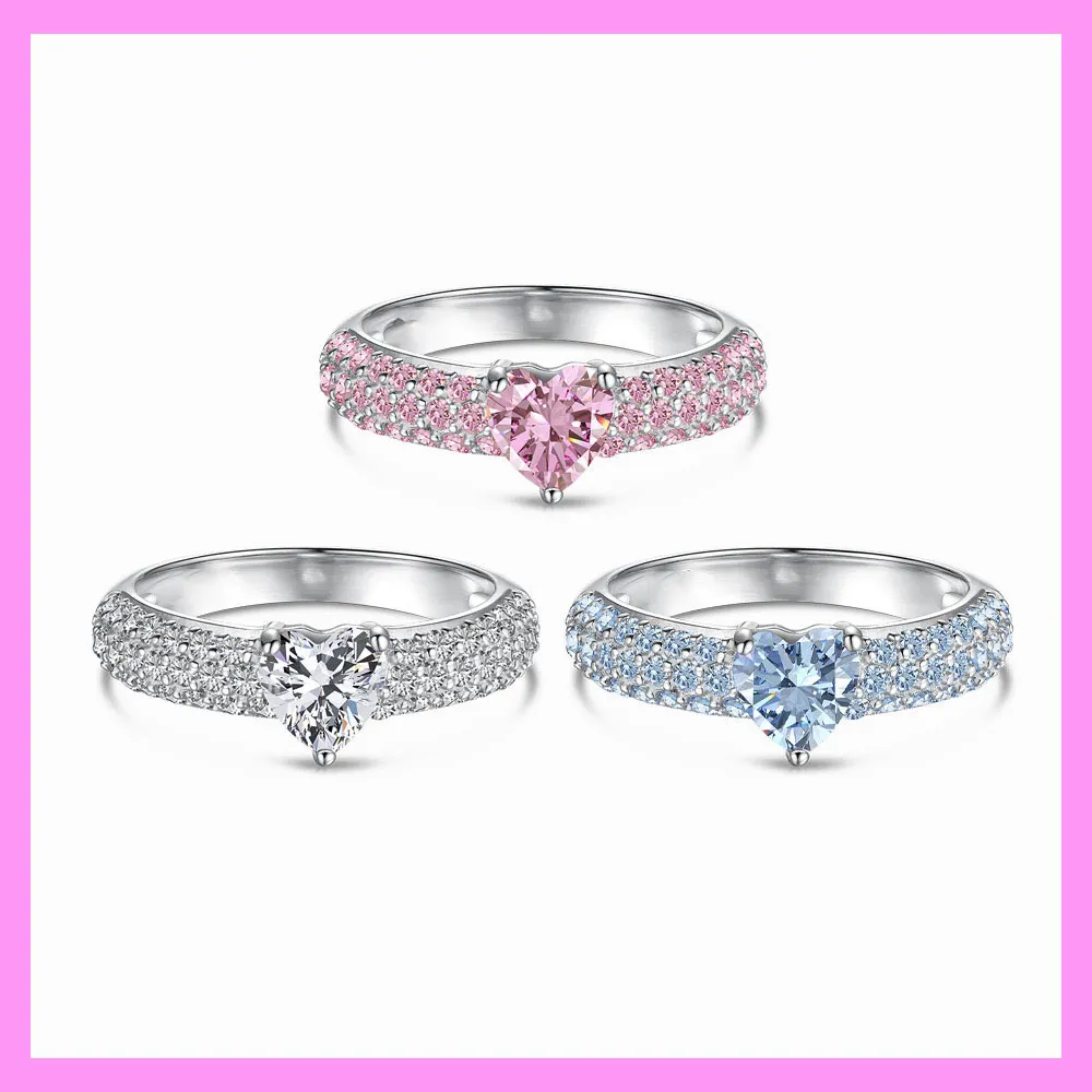 【1-01.6#】Heart Ring for female fashion daily engagement wedding anniversary birthday present