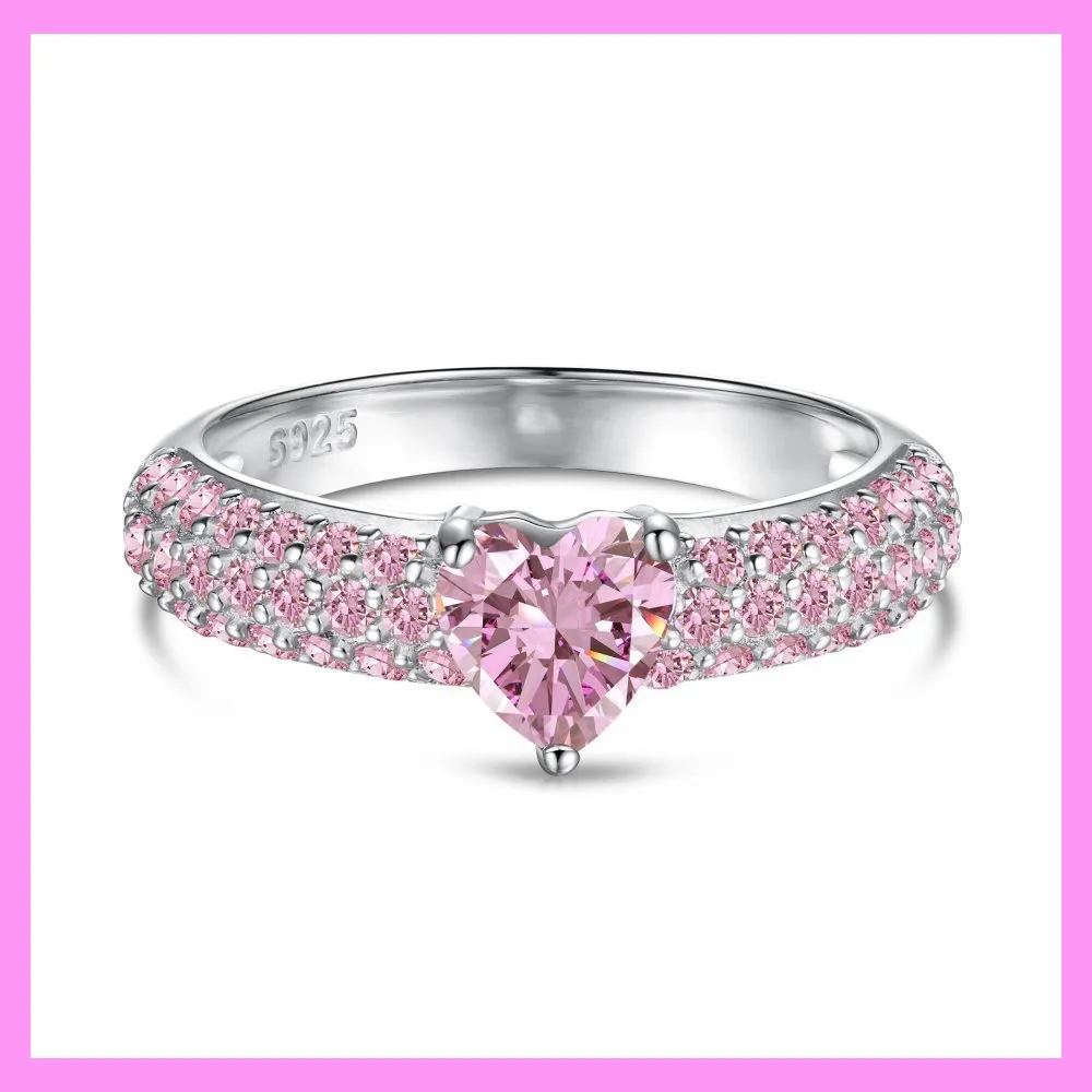 【1-01.6#】Heart Ring for female fashion daily engagement wedding anniversary birthday present