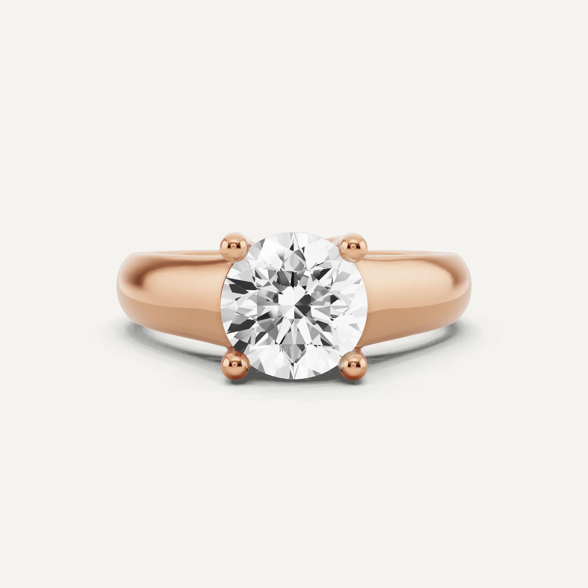 1 1/2 ctw Round Diamond Wide Shank Trellis Solitaire Engagement Ring
