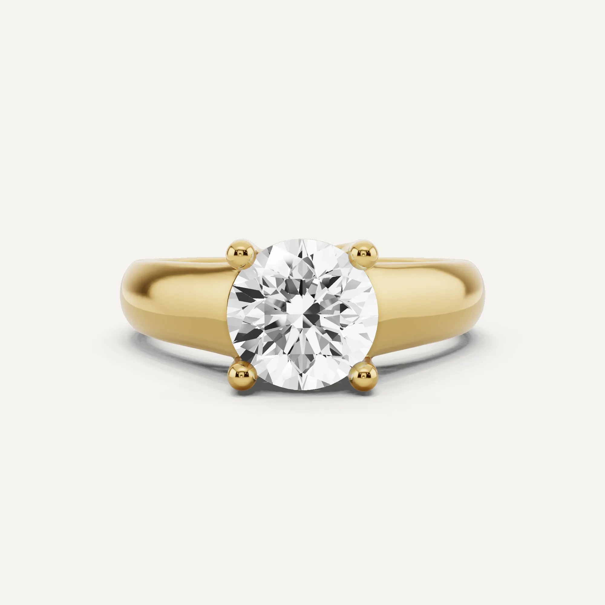 1 1/2 ctw Round Diamond Wide Shank Trellis Solitaire Engagement Ring