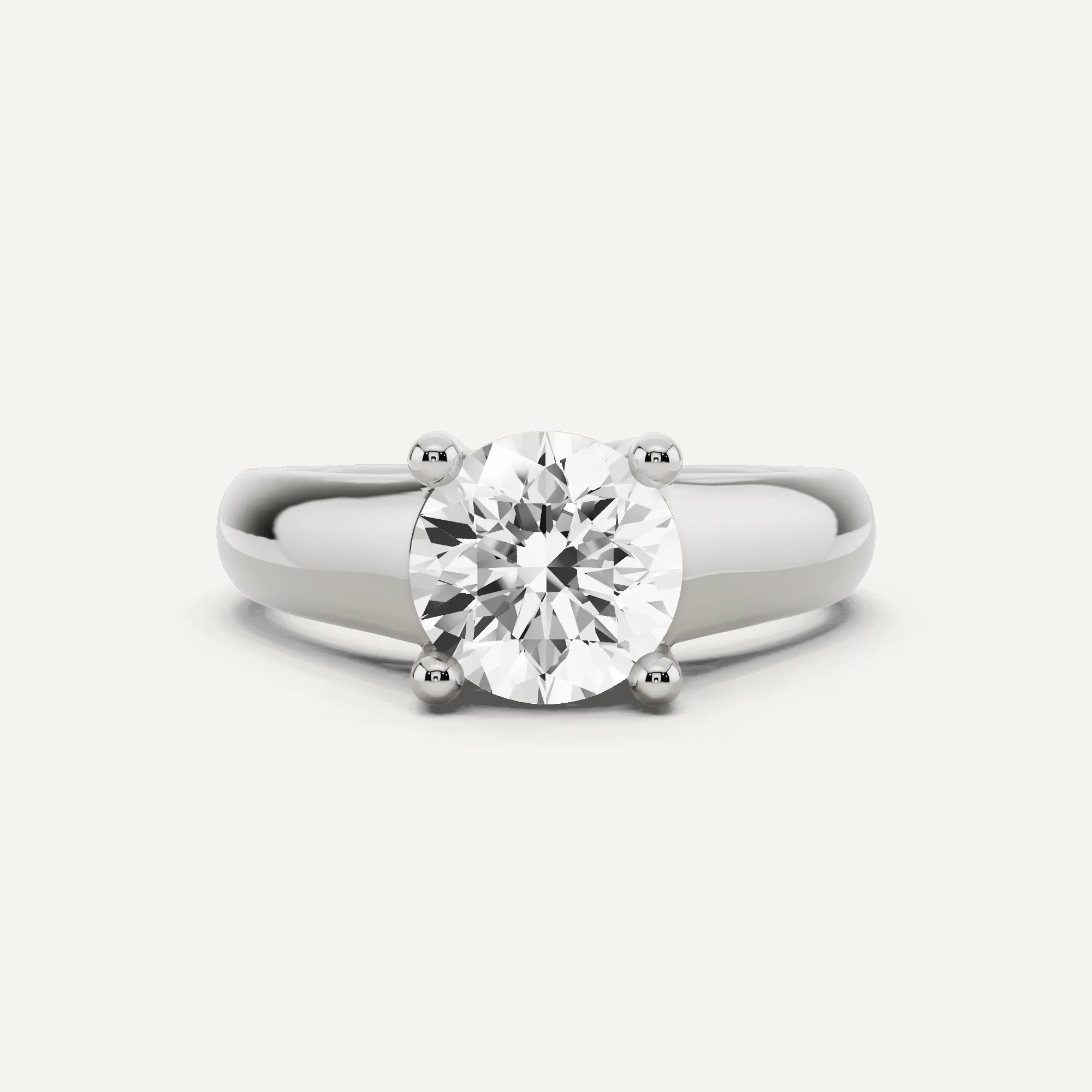 1 1/2 ctw Round Diamond Wide Shank Trellis Solitaire Engagement Ring