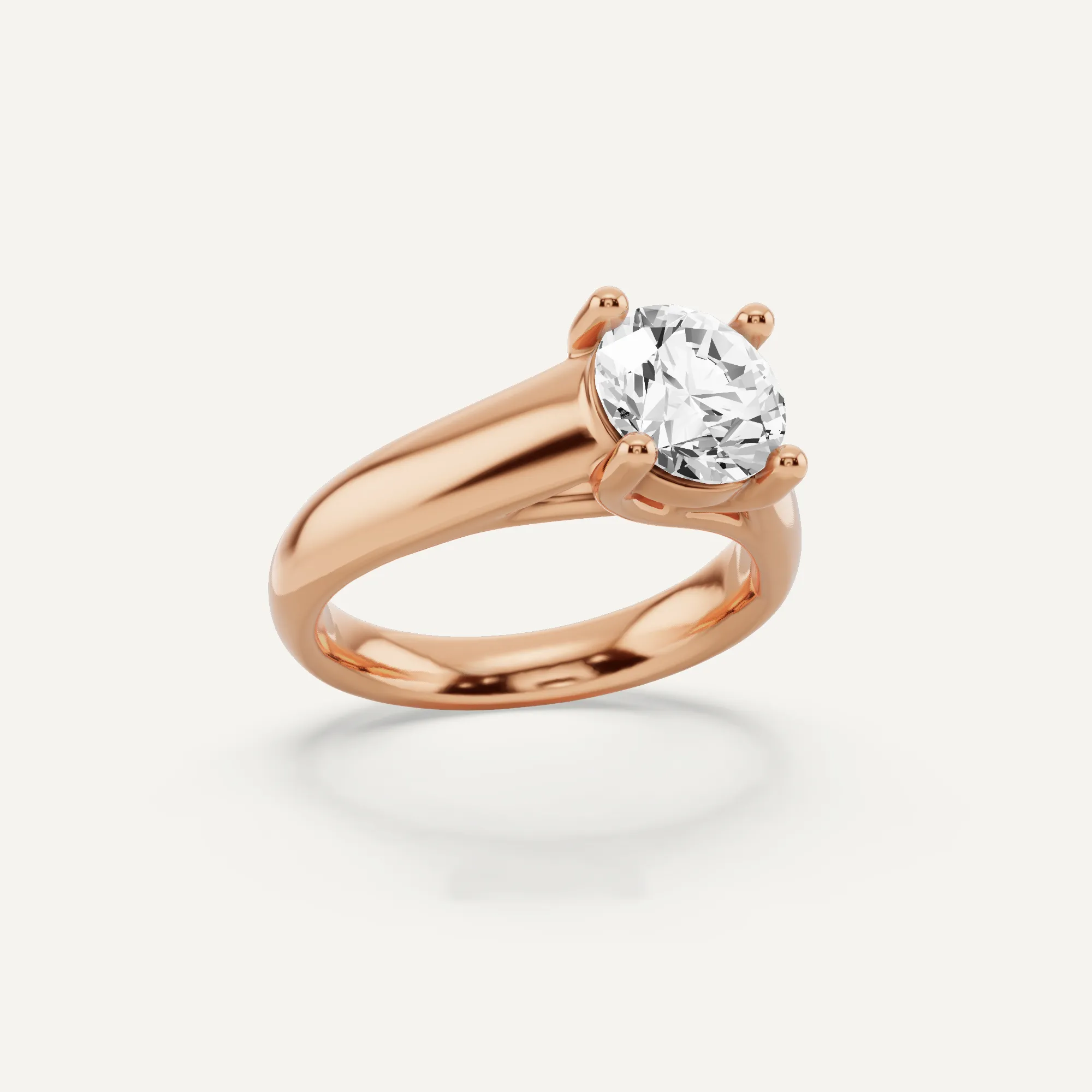 1 1/2 ctw Round Diamond Wide Shank Trellis Solitaire Engagement Ring