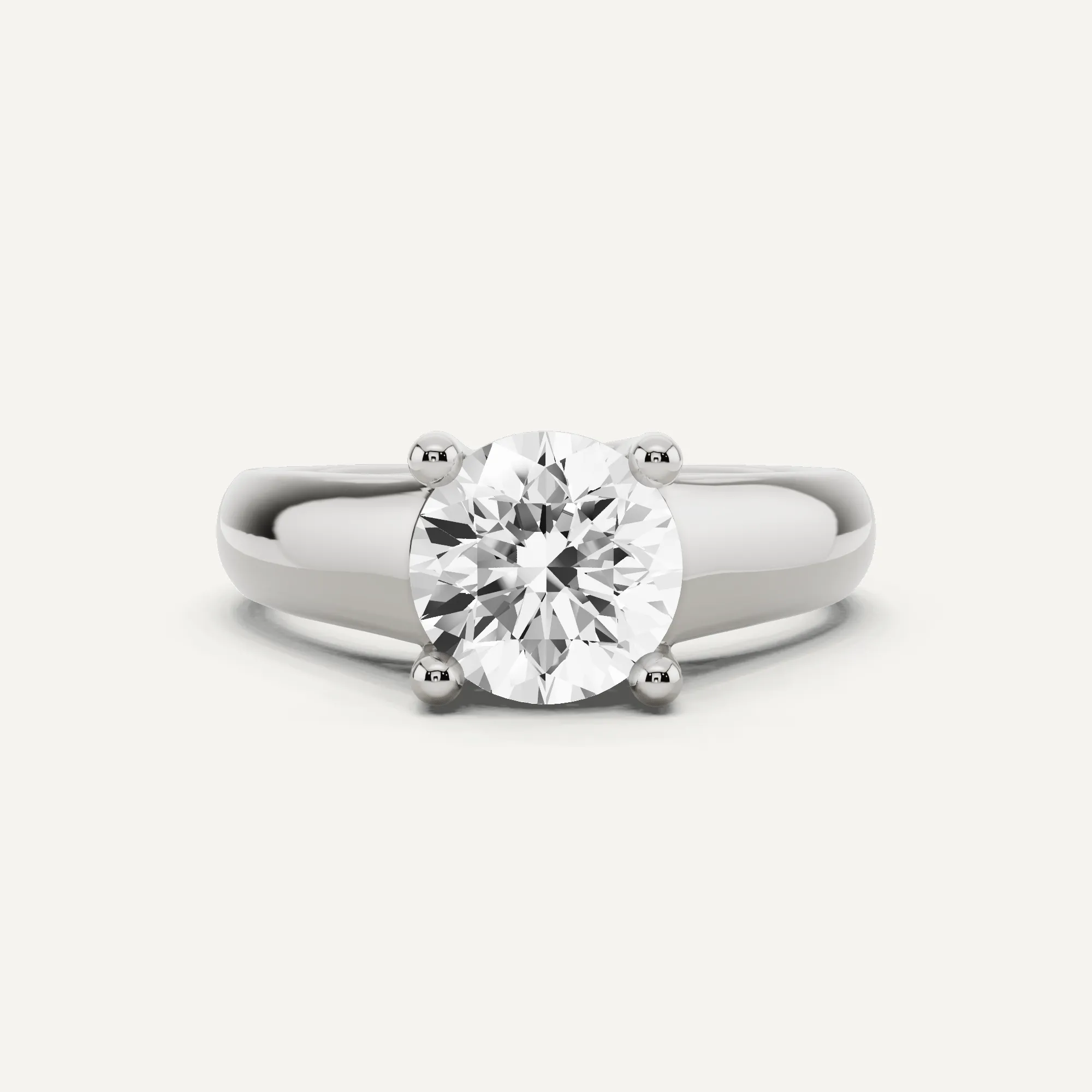 1 1/2 ctw Round Diamond Wide Shank Trellis Solitaire Engagement Ring