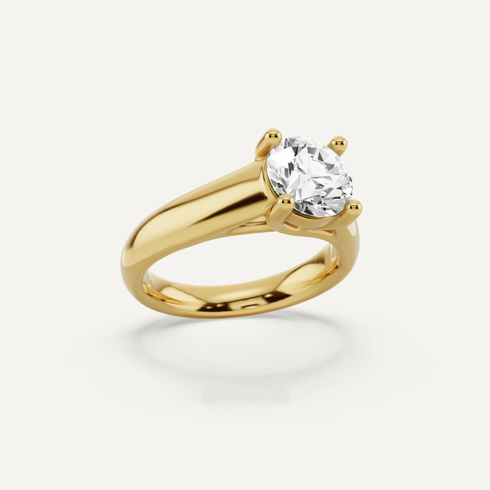 1 1/2 ctw Round Diamond Wide Shank Trellis Solitaire Engagement Ring