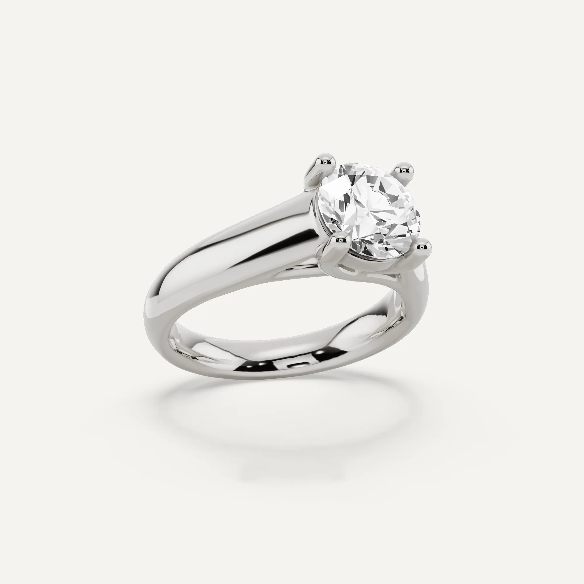 1 1/2 ctw Round Diamond Wide Shank Trellis Solitaire Engagement Ring