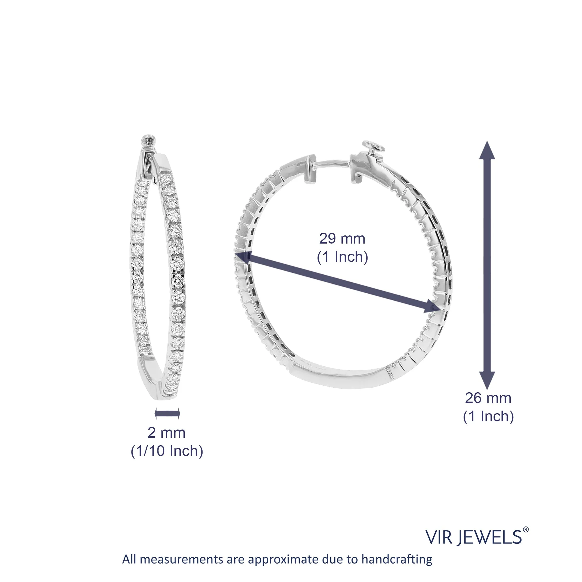 1 cttw Lab Grown Diamond Oval Hoop Earring Sterling Silver