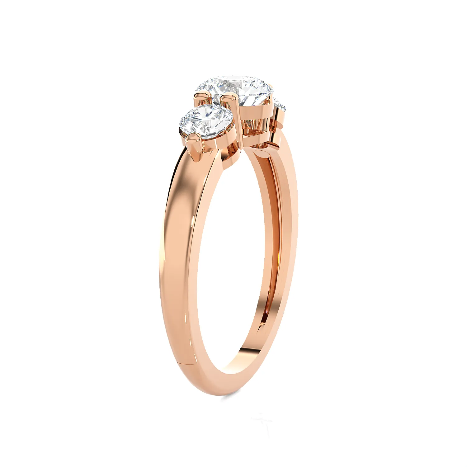 1 ctw Round Three Stone Lab Grown Diamond Ring