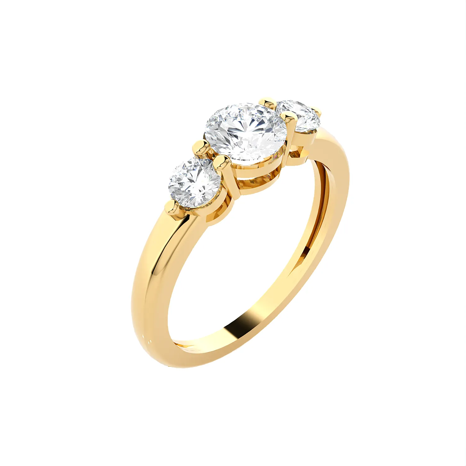 1 ctw Round Three Stone Lab Grown Diamond Ring