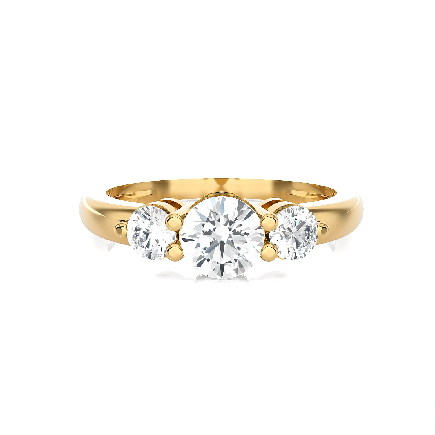 1 ctw Round Three Stone Lab Grown Diamond Ring
