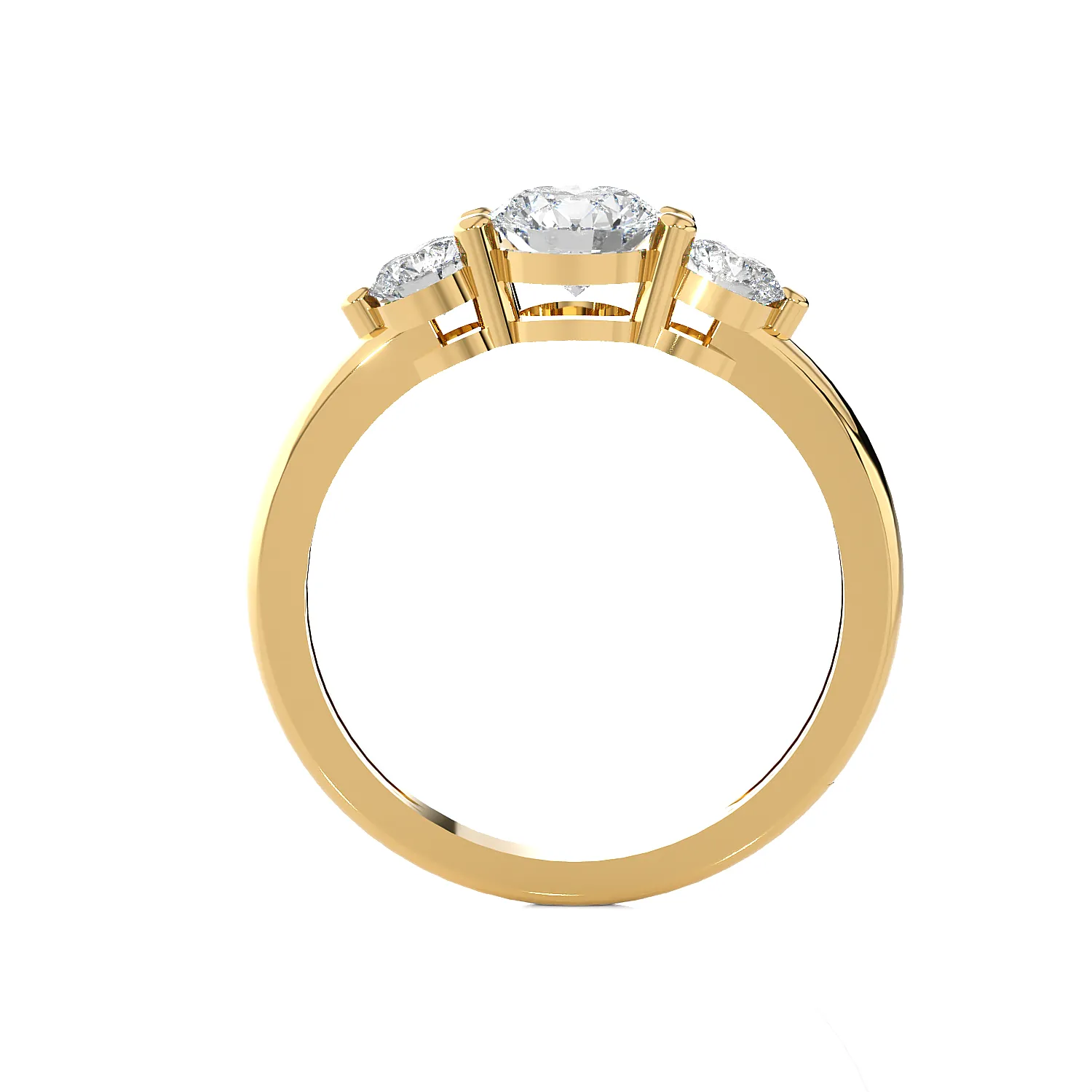 1 ctw Round Three Stone Lab Grown Diamond Ring