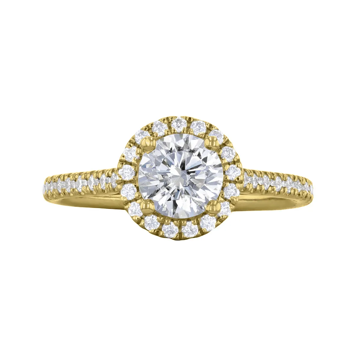 1.00ct Willow Round Brilliant Cut Diamond Solitaire Engagement Ring | 18ct Yellow Gold