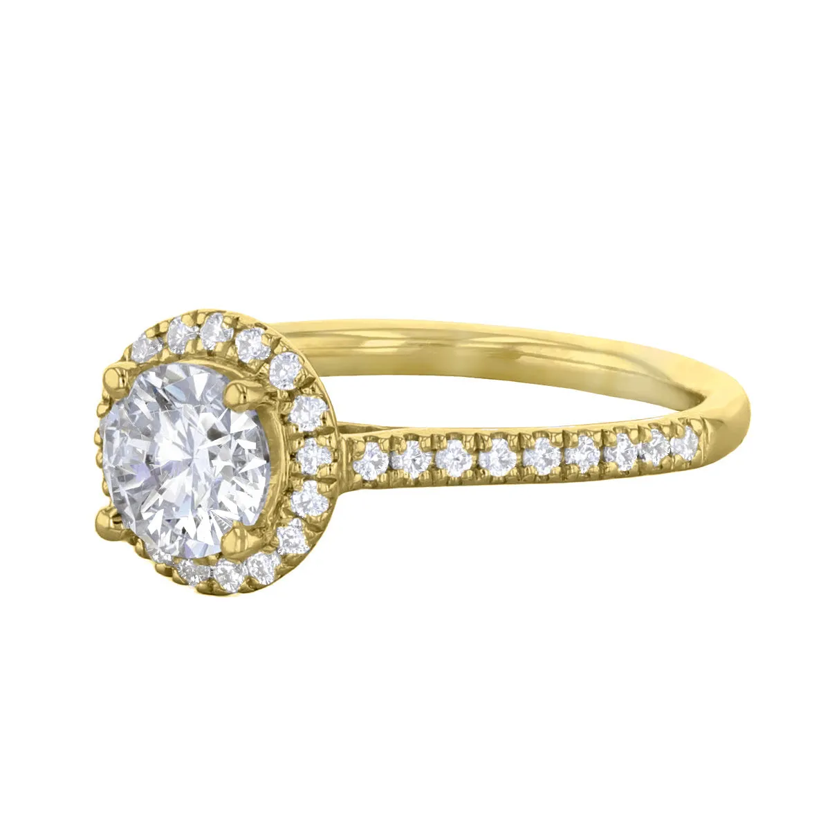 1.00ct Willow Round Brilliant Cut Diamond Solitaire Engagement Ring | 18ct Yellow Gold