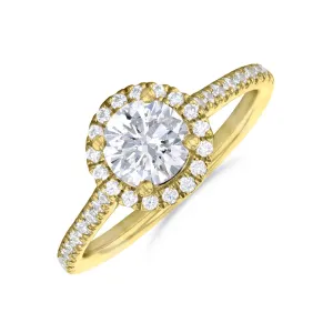 1.00ct Willow Round Brilliant Cut Diamond Solitaire Engagement Ring | 18ct Yellow Gold