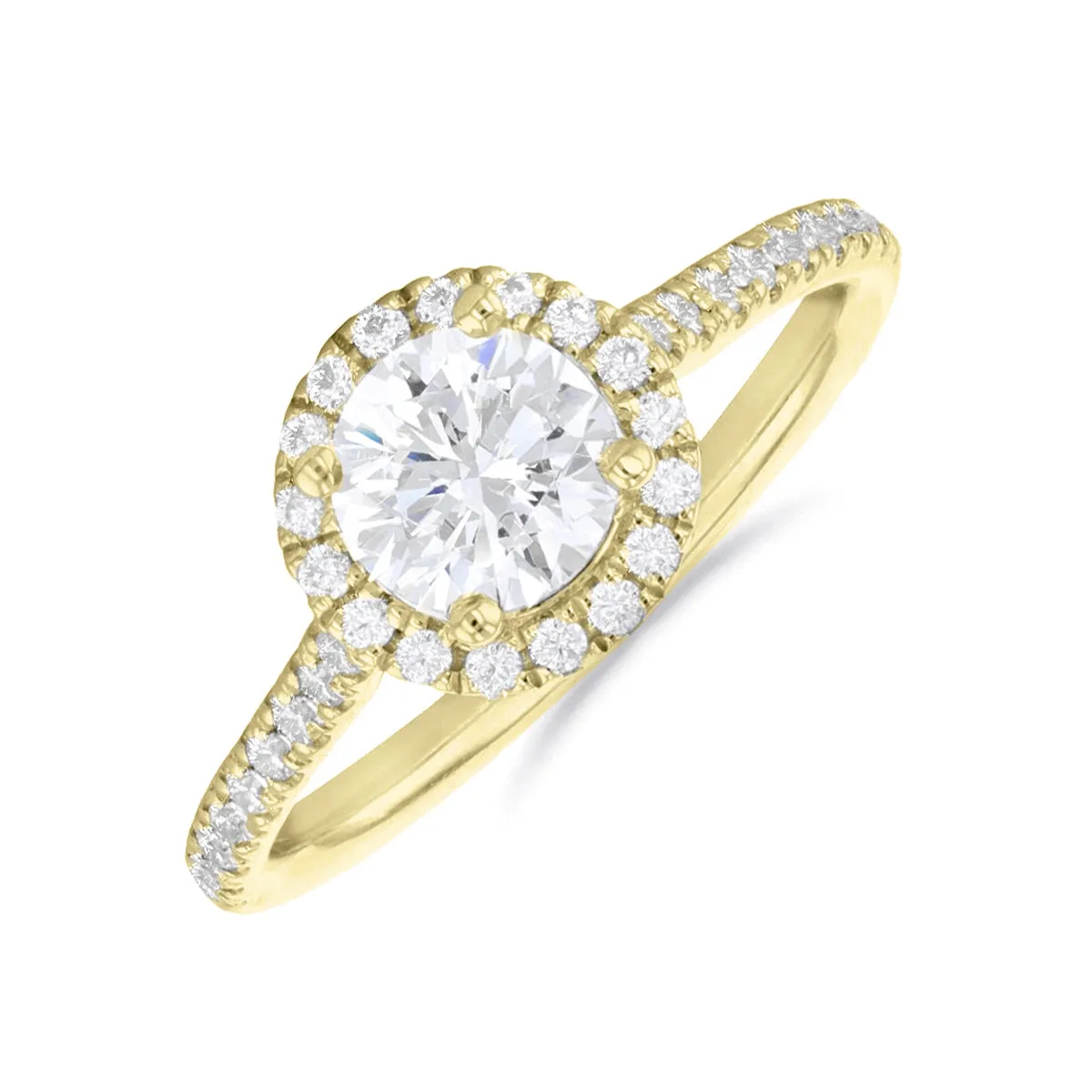 1.00ct Willow Round Brilliant Cut Diamond Solitaire Engagement Ring | 18ct Yellow Gold