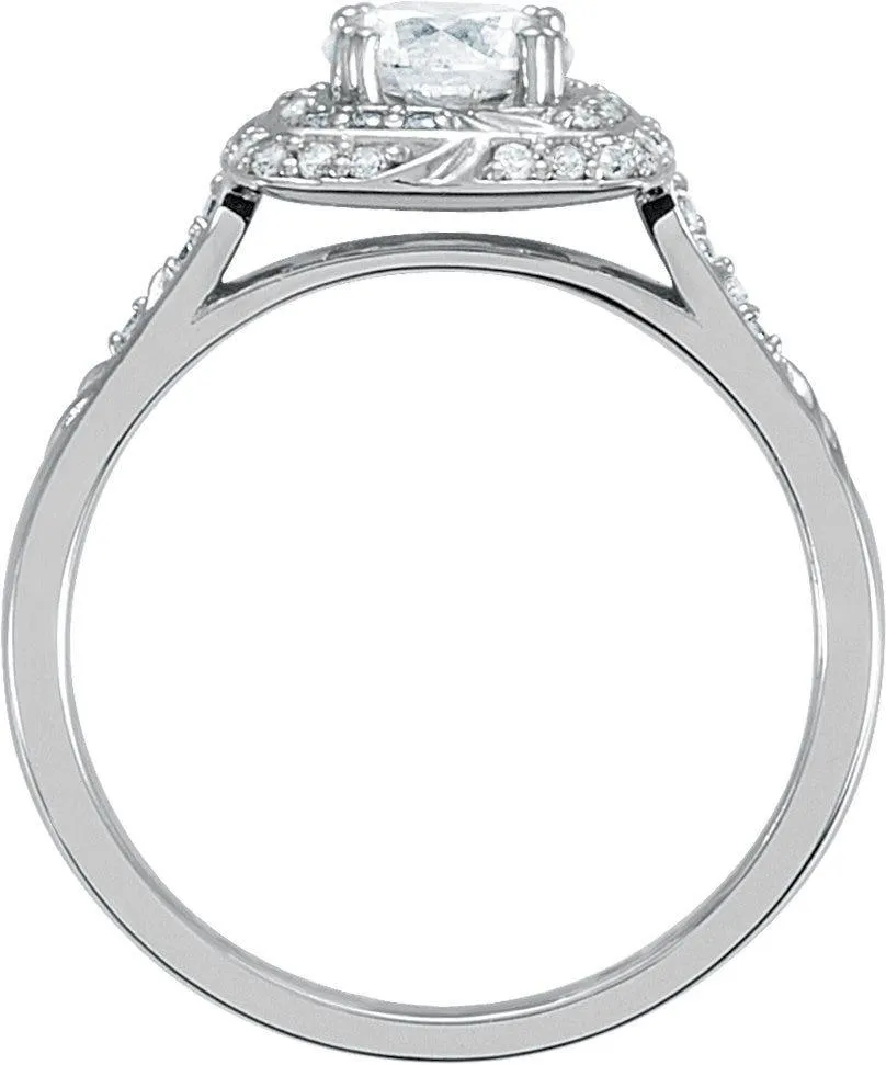 10K White 5.75 mm Round 1 CTW Natural Diamond Engagement Ring
