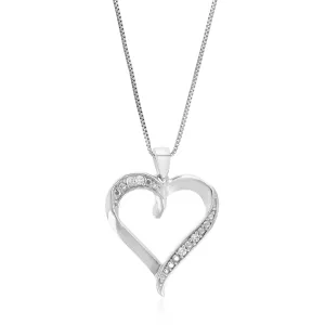 1/20 cttw Lab Grown Diamond Heart Pendant in Sterling Silver