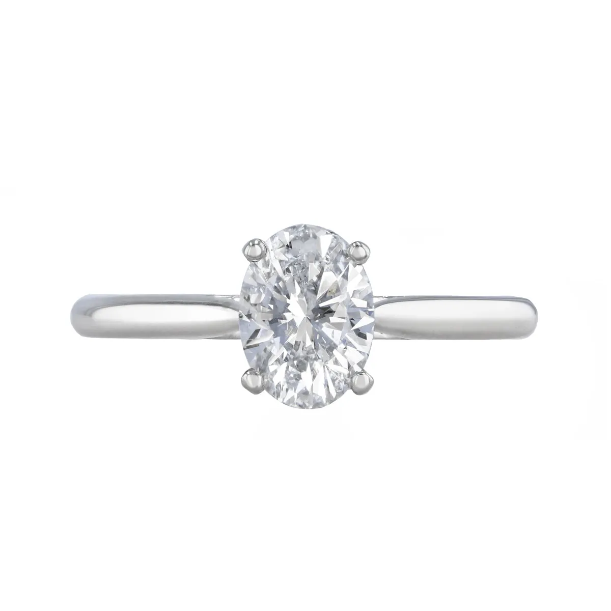 1.20ct Ophelia Oval Cut Diamond Solitaire Engagement Ring | 18ct White Gold