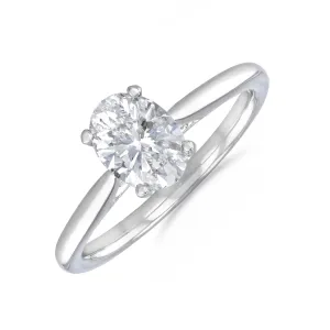 1.20ct Ophelia Oval Cut Diamond Solitaire Engagement Ring | 18ct White Gold