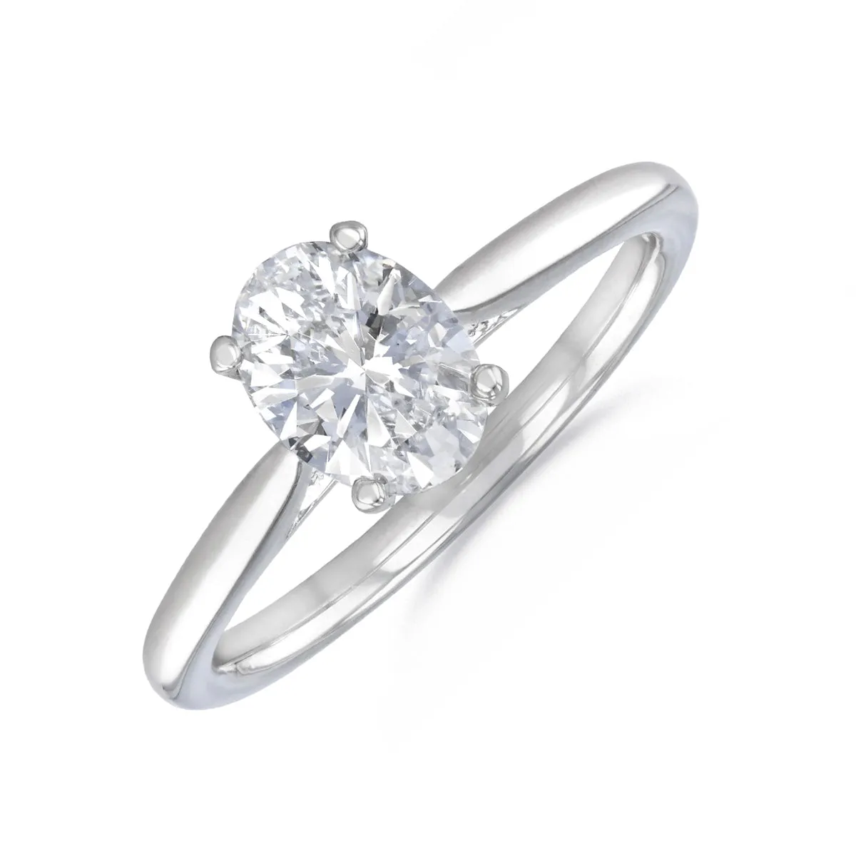 1.20ct Ophelia Oval Cut Diamond Solitaire Engagement Ring | 18ct White Gold