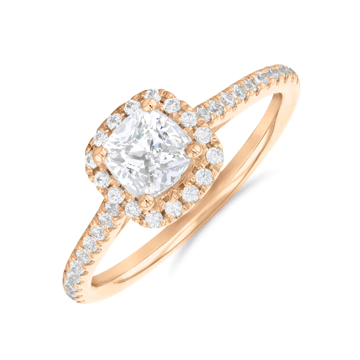 1.20ct Willow Cushion Cut Diamond Solitaire Engagement Ring | 18ct Rose Gold
