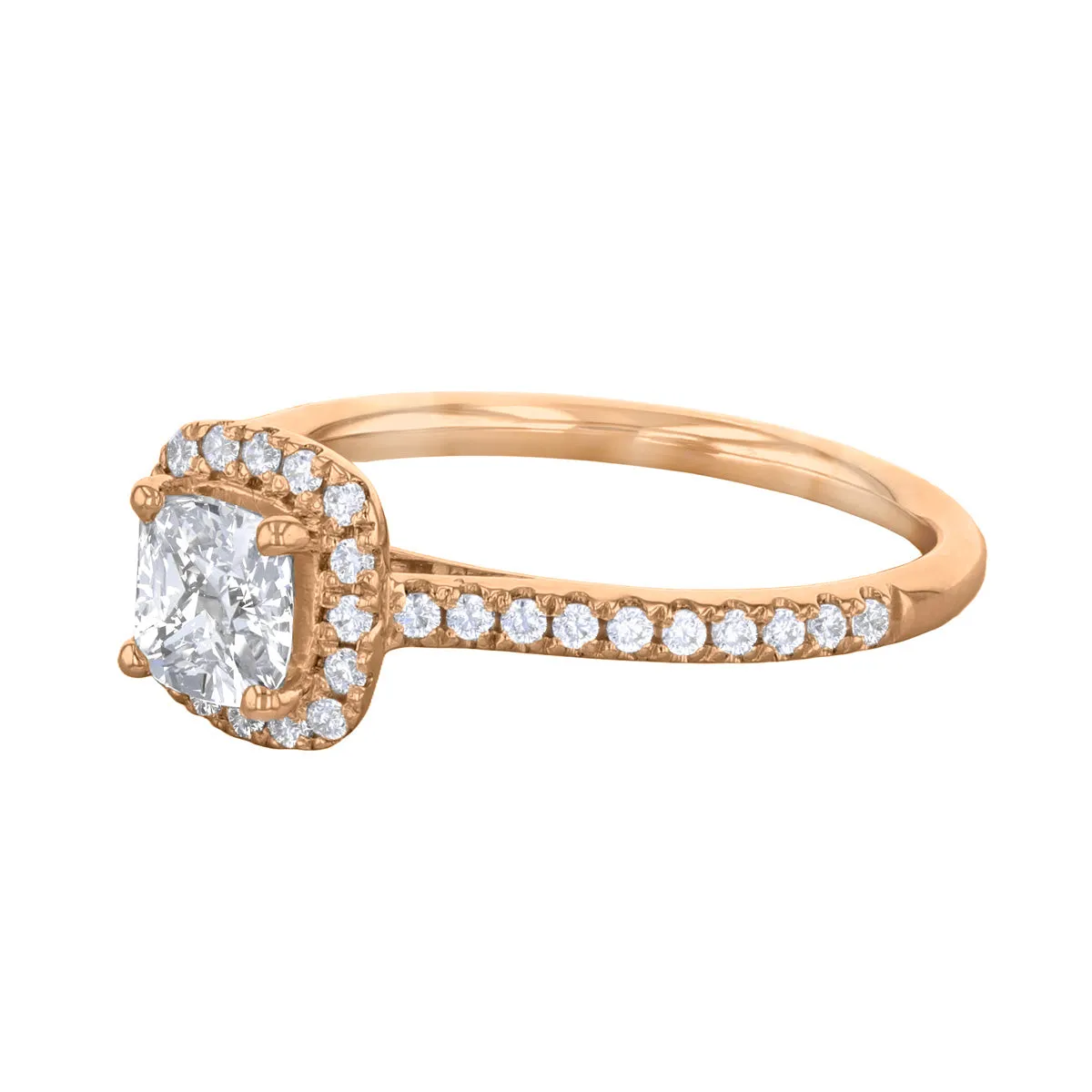 1.20ct Willow Cushion Cut Diamond Solitaire Engagement Ring | 18ct Rose Gold