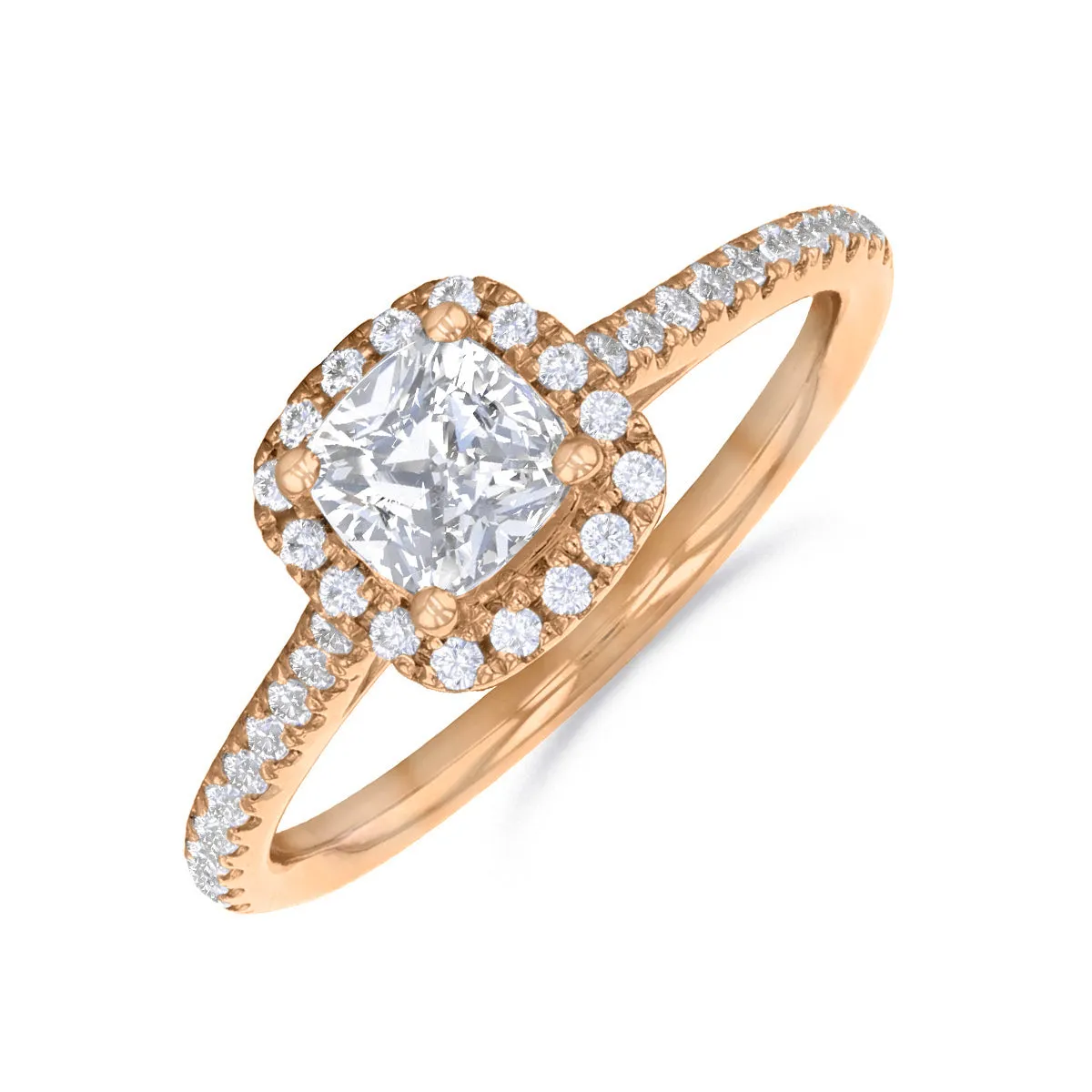 1.20ct Willow Cushion Cut Diamond Solitaire Engagement Ring | 18ct Rose Gold