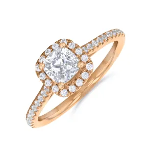 1.20ct Willow Cushion Cut Diamond Solitaire Engagement Ring | 18ct Rose Gold