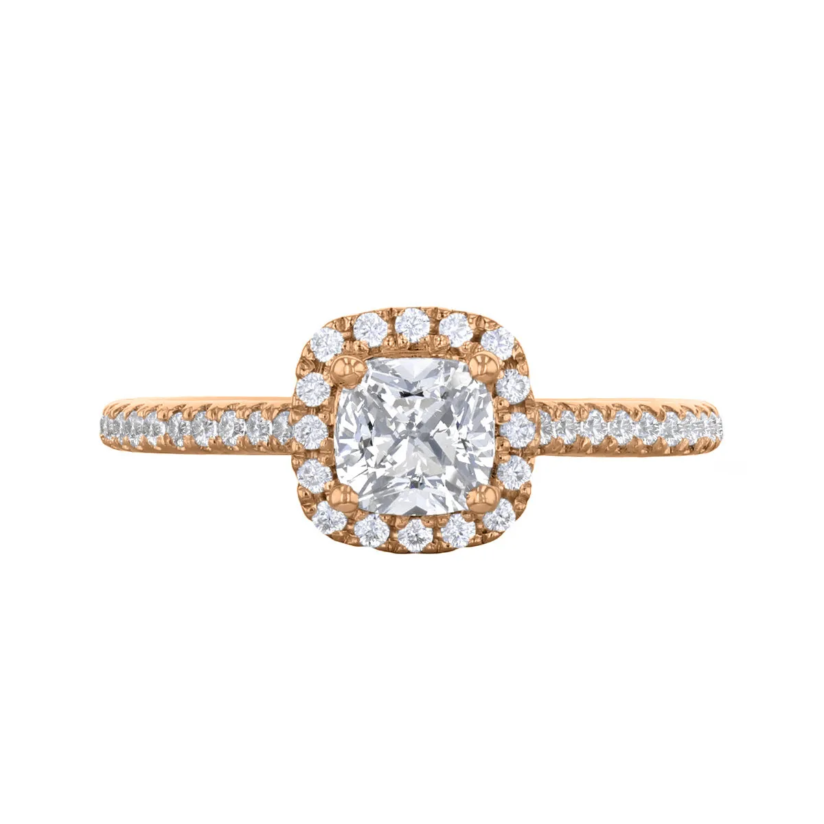 1.20ct Willow Cushion Cut Diamond Solitaire Engagement Ring | 18ct Rose Gold