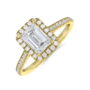 1.20ct Willow Emerald Cut Diamond Solitaire Engagement Ring | 18ct Yellow Gold