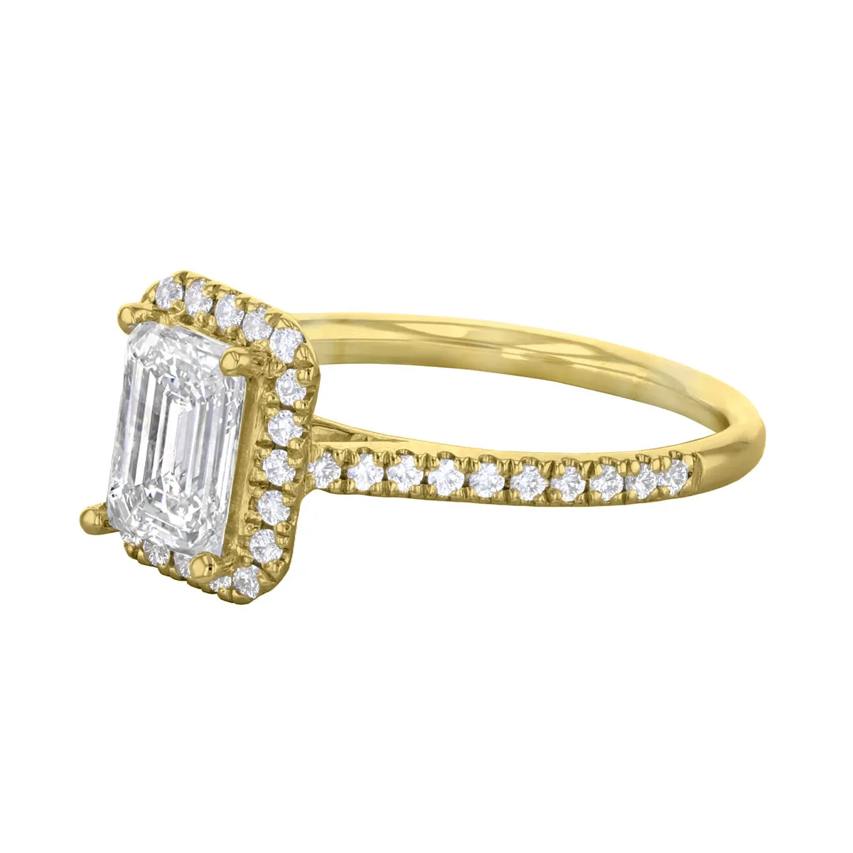 1.20ct Willow Emerald Cut Diamond Solitaire Engagement Ring | 18ct Yellow Gold