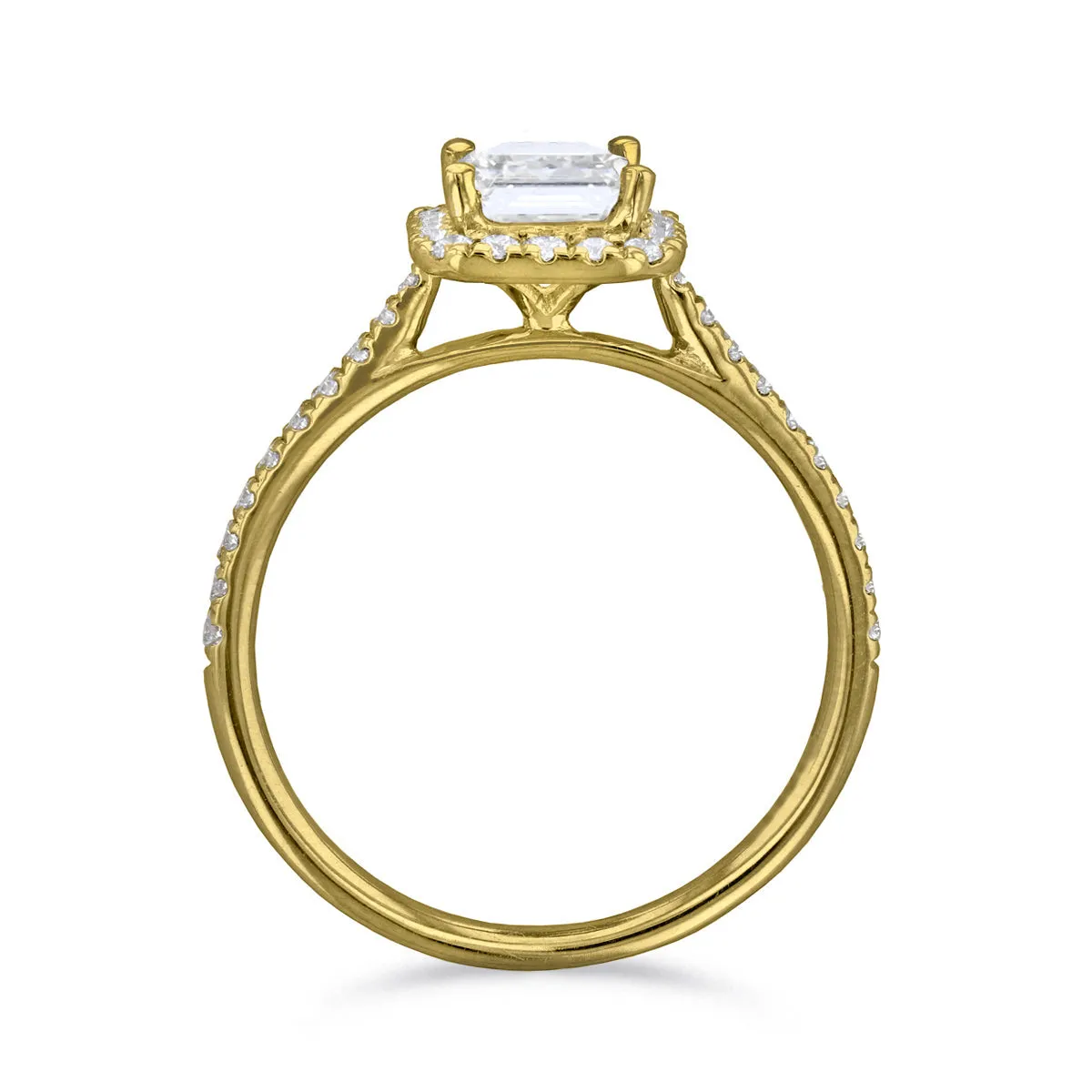 1.20ct Willow Emerald Cut Diamond Solitaire Engagement Ring | 18ct Yellow Gold