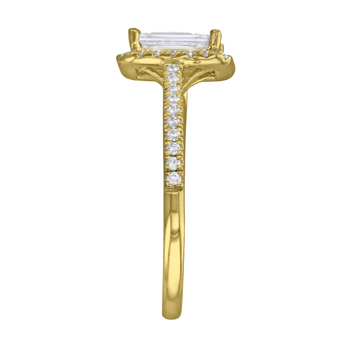 1.20ct Willow Emerald Cut Diamond Solitaire Engagement Ring | 18ct Yellow Gold